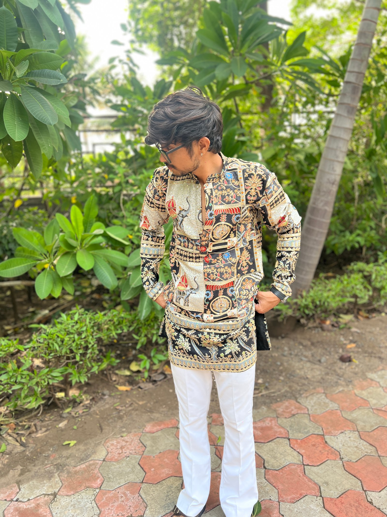 Navratri Special Position Print Kurta