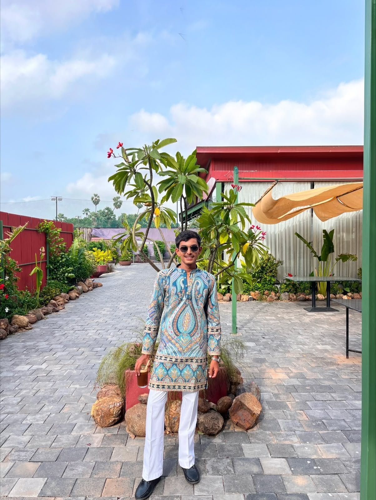 Traditional Position Print Navratri Kurta